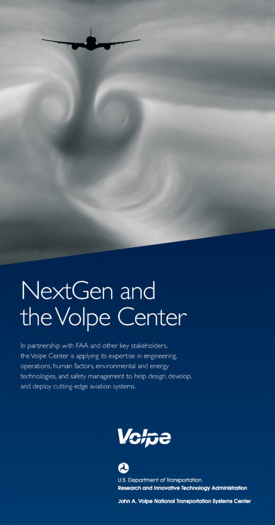 Cover design of a Volpe Center brochure